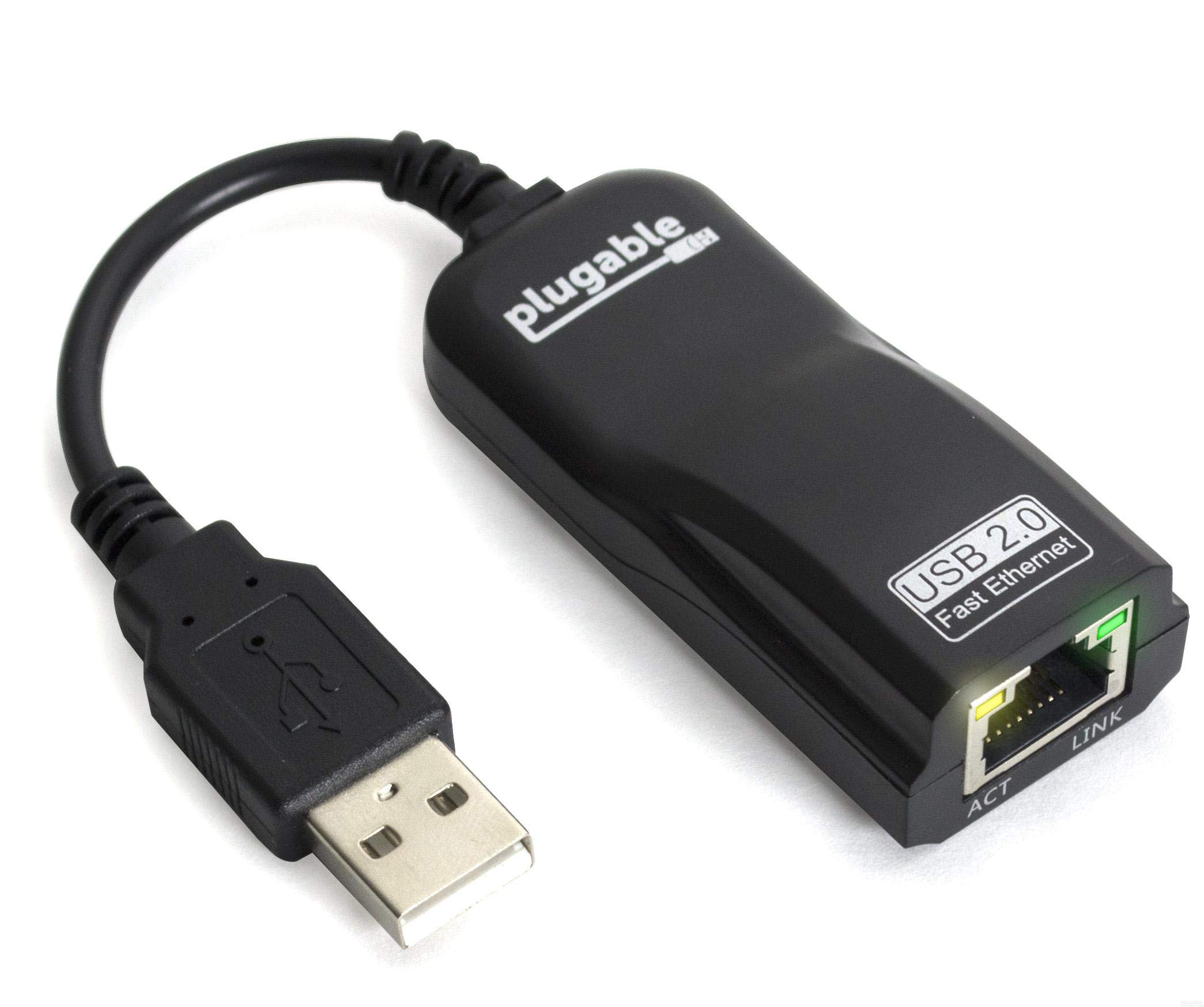 Plugable USB 2.0 高速イーサネット アダプター 有線 LAN 10/100 Windows、Linux、Chrome OS 互換（AS