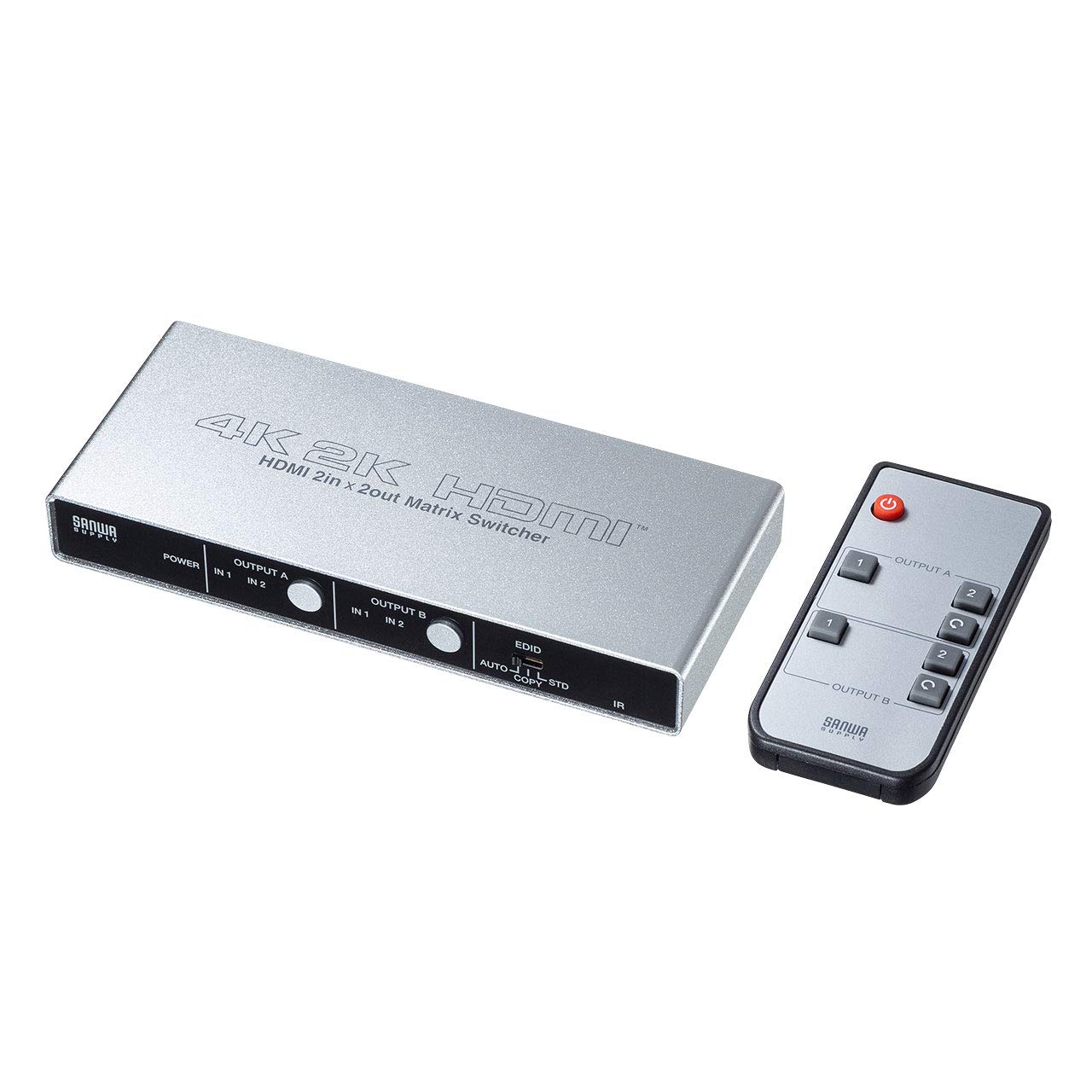 サンワサプライ HDMI切替器(2入力2出力) マトリックス切替機能付き 4K(60Hz、4:2:0)対応 SW-UHD22